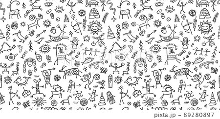 Rock paintings background, seamless pattern for your design Rock paintings background, seamless pattern for your design 89280897