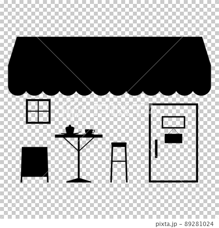 Illustration material of the appearance image of the cafe Illustration material of the appearance image of the cafe 89281024
