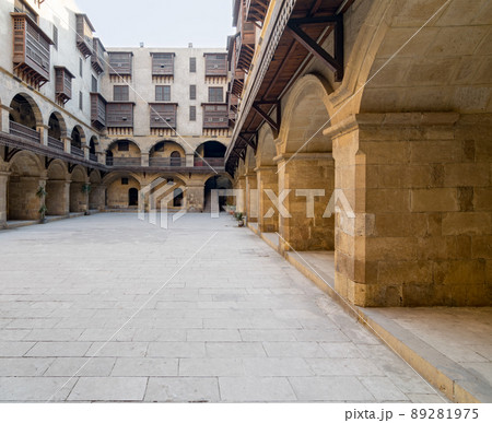 Facade of caravansary (Wikala) of Bazaraa, , Medieval Cairo, Egypt 89281975