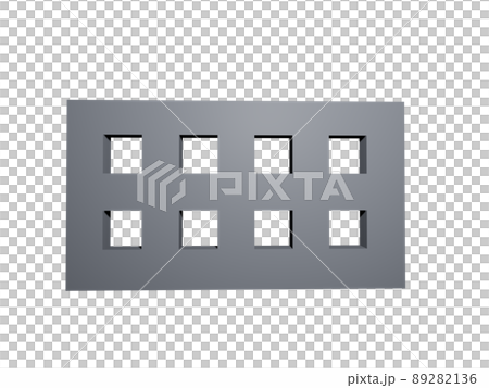 穴あき壁。長辺:短辺=10:7の長方形。背景透過の3DCG。 穴あき壁。長辺:短辺=10:7の長方形。背景透過の3DCG。 89282136