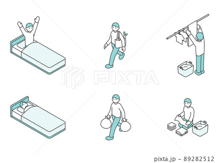 アイソメの家事や生活のイメージイラスト素材 アイソメの家事や生活のイメージイラスト素材 89282512
