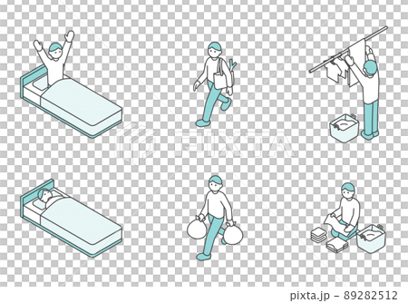 アイソメの家事や生活のイメージイラスト素材 アイソメの家事や生活のイメージイラスト素材 89282512