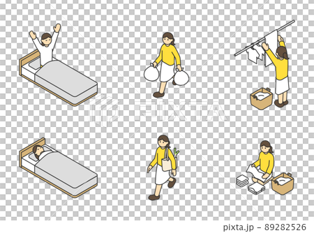 アイソメの家事や生活のイメージイラスト素材 アイソメの家事や生活のイメージイラスト素材 89282526