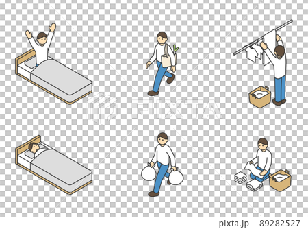 アイソメの家事や生活のイメージイラスト素材 89282527