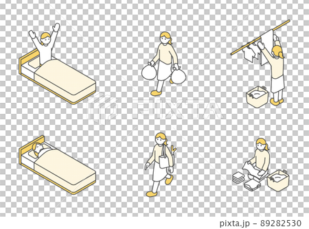 アイソメの家事や生活のイメージイラスト素材 アイソメの家事や生活のイメージイラスト素材 89282530