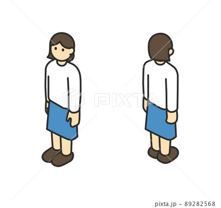 アイソメの子どもの全身イラスト素材 89282568