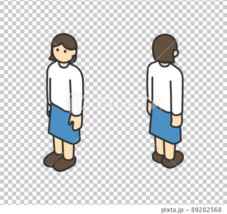 アイソメの子どもの全身イラスト素材 89282568