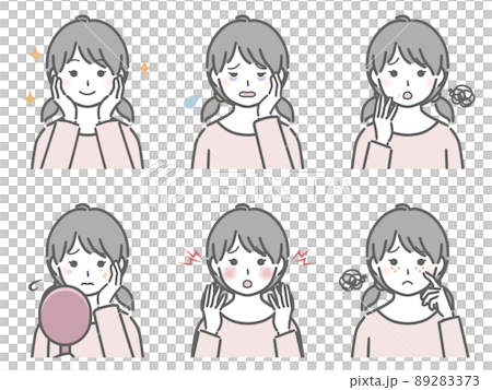 關於面部皮膚的各種事情，穿著便衣的女孩 89283373