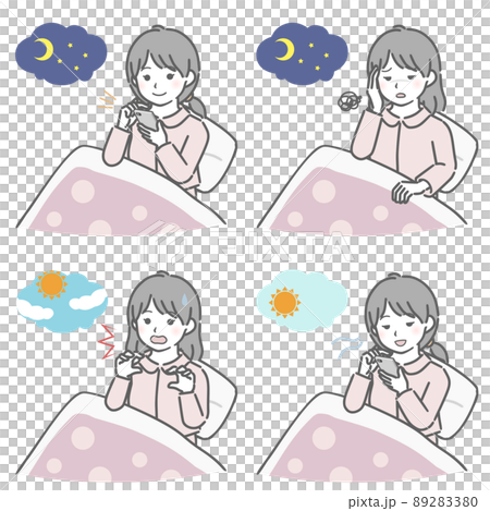 布団に入る女の子 布団に入る女の子 89283380