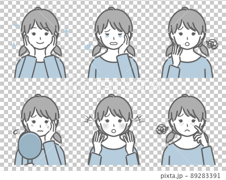 顔の肌に関する色々　私服の女の子 89283391