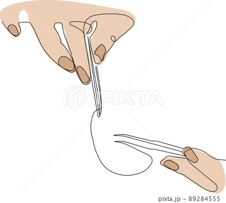 Eyelash Extension Procedure. Vector Illustration Eyelash Extension Procedure. Vector Illustration 89284555