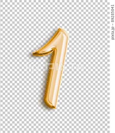 Golden Volumetric 3D Text Balloons Lettering 1 one cut out Golden Volumetric 3D Text Balloons Lettering 1 one cut out 89285041