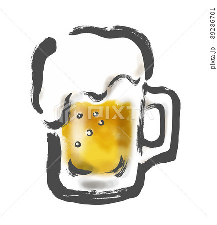 ジョッキのビールの手書き筆書きイラスト素材のイラスト素材 ジョッキのビールの手書き筆書きイラスト素材のイラスト素材