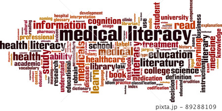 Medical literacy word cloud 89288109