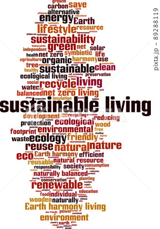 Sustainable living word cloud 89288119