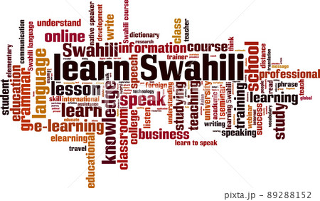 Learn Swahili word cloud 89288152