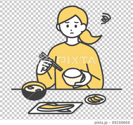 一個女人吃飯的插圖素材 一個女人吃飯的插圖素材 89288668