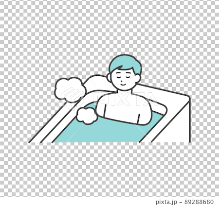 入浴する男性のイラスト素材 89288680