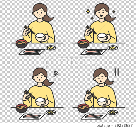 一個女人吃飯的插圖素材 一個女人吃飯的插圖素材 89288687