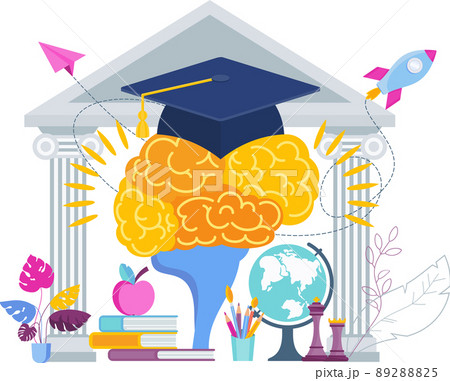 Brain and cap university graduate cap. Graduation gown. Brain and cap university graduate cap. Graduation gown. 89288825