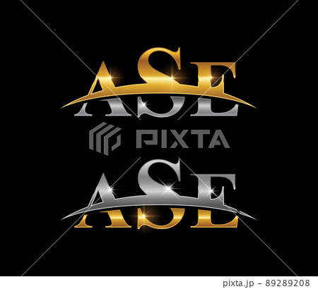 ASE Golden and Silver Monogram Logo 89289208