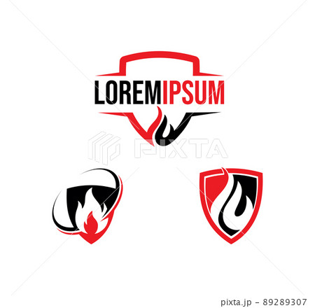Fire and Shield Vector Sign 89289307