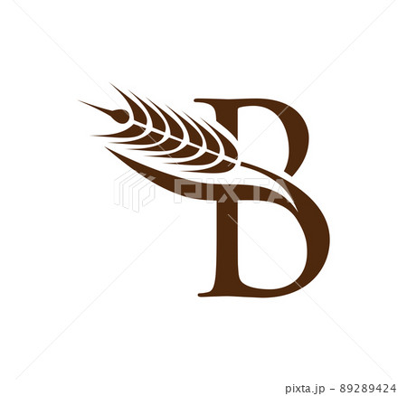 Wheat Grain Initial Logo Letter Bのイラスト素材 [89289424] - PIXTA