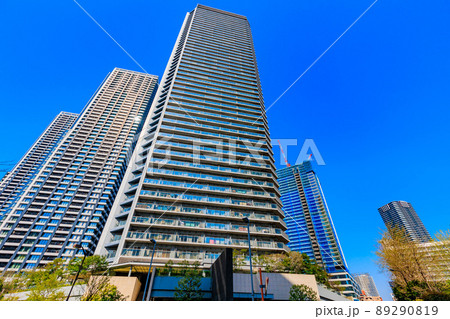 東京 中央区晴海の都市風景 晴海埠頭のタワーマンション 東京 中央区晴海の都市風景 晴海埠頭のタワーマンション 89290819