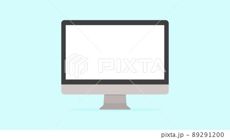 白いディスプレイのパソコン - コンピューター･仕事のイメージ素材 89291200