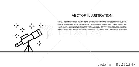 Vector telescope one line icon. Continuous one line illustration. 89291347