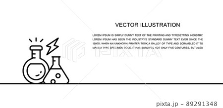 Vector lab equipment, chemical laboratory glass, test tube one line icon. Continuous one line illustration. 89291348
