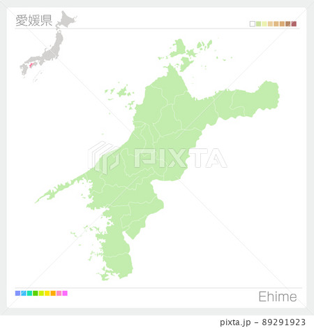 愛媛県の地図・Ehime Map 89291923