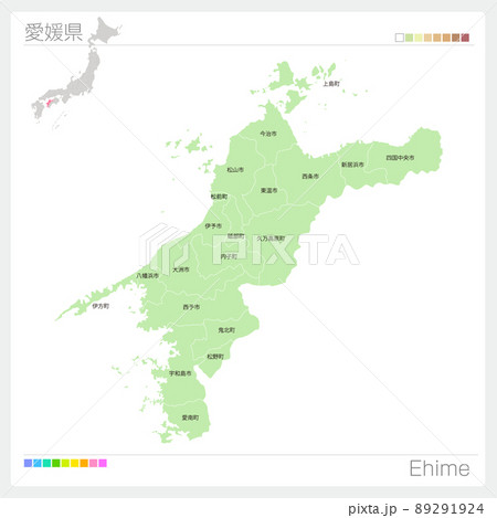 愛媛県の地図・Ehime Map 89291924