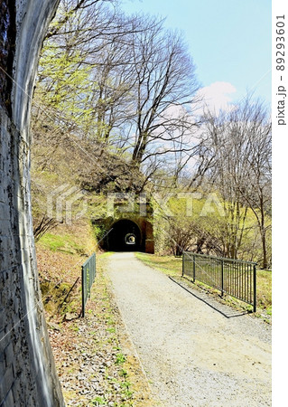 旧信越線廃線跡の碓氷峠横川寄りのアプトの道のトンネル 旧信越線廃線跡の碓氷峠横川寄りのアプトの道のトンネル 89293601