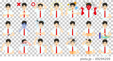 男學生夏裝Y襯衫領帶紅色短袖（套裝） 89294209