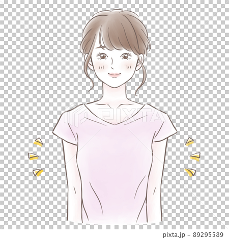 二の腕が細い笑顔の女性のイラスト素材 二の腕が細い笑顔の女性のイラスト素材 89295589