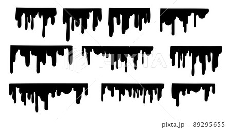 SET different blood streaks on a white background - Vector 89295655