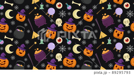 Colorful pattern background for the holiday halloween - Vector 89295793