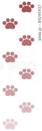 動物が歩いた形跡の肉球イラスト 89295937