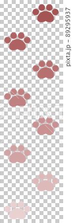 動物が歩いた形跡の肉球イラスト 89295937