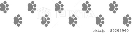 動物が歩いた形跡の肉球イラスト 89295940