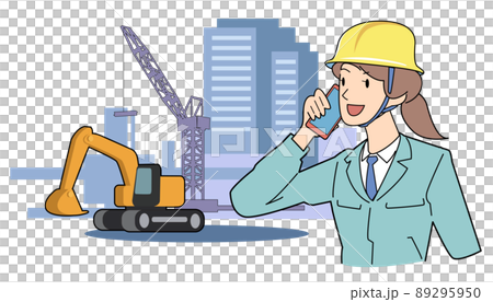 使用智能手機遠程控制重型機械的女工 89295950