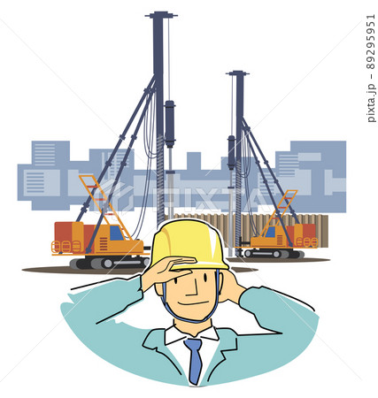 杭打機で基礎工事 89295951