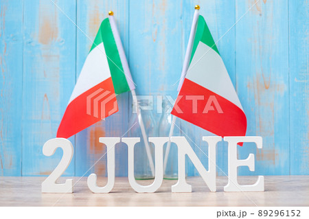 Wooden text of June 2nd with Italy flags. National Day, Republic Day, Festa della Repubblica and happy celebration concepts Wooden text of June 2nd with Italy flags. National Day, Republic Day, Festa della Repubblica and happy celebration concepts 89296152