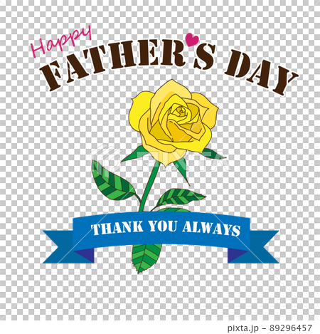 父の日のタイトルバナー 黄色いバラ(手描き) 89296457