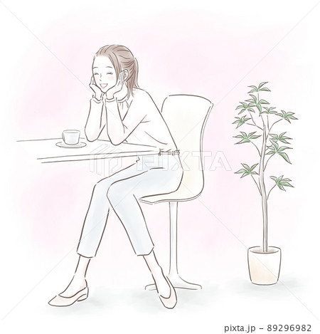 笑顔で楽しそうに会話をしている女性のイラスト素材 89296982