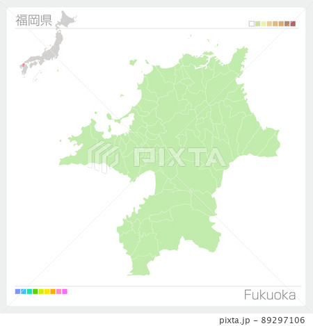 福岡県の地図・Fukuoka Map 89297106