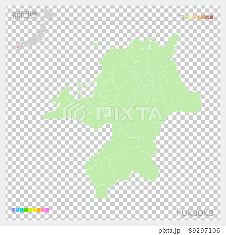 福岡県の地図・Fukuoka Map 89297106