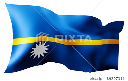 Nauru Abstract waving flag on white background