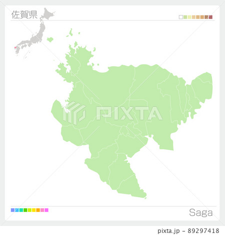 佐賀県の地図・Saga Map